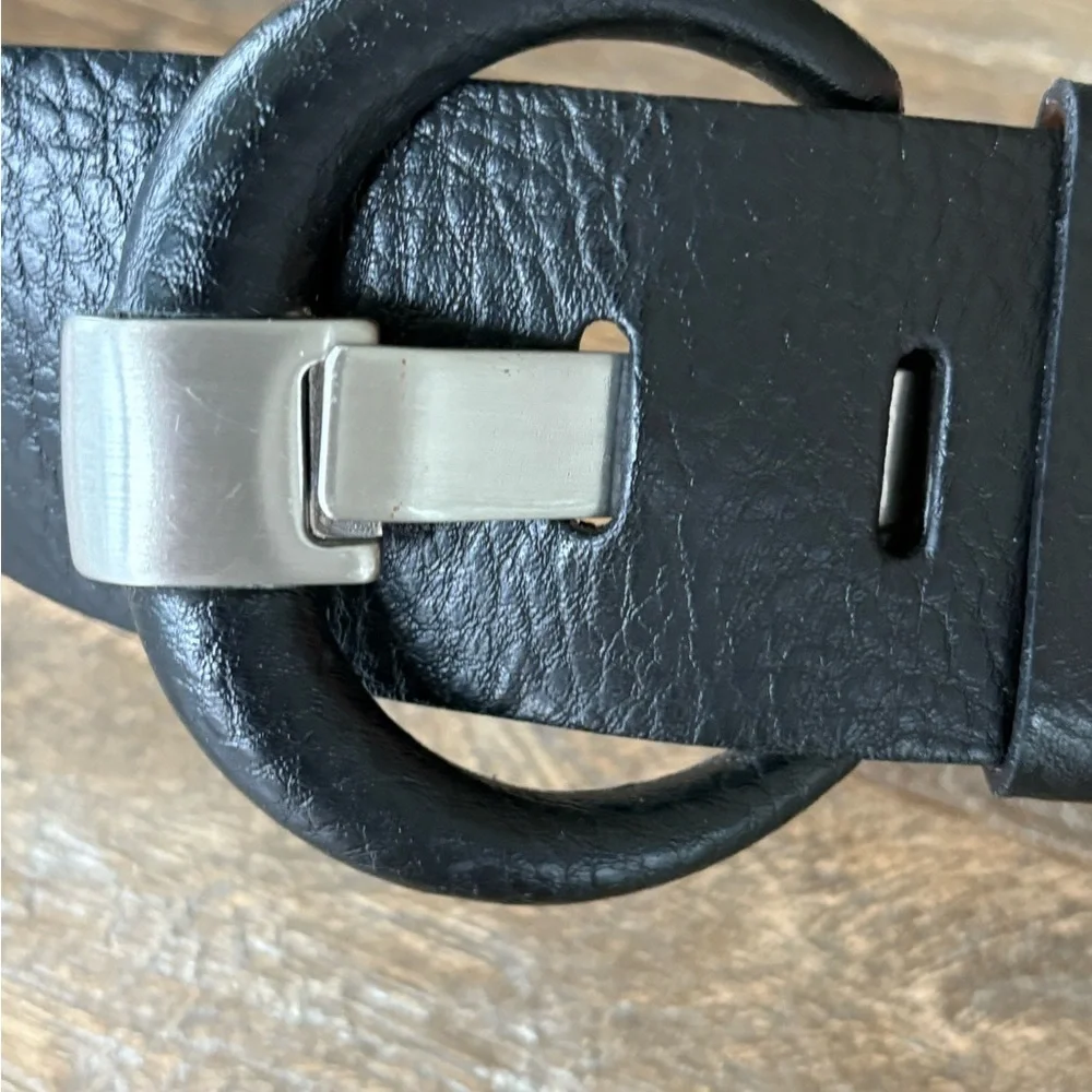 Banana Republic wide black leather belt made in Italy